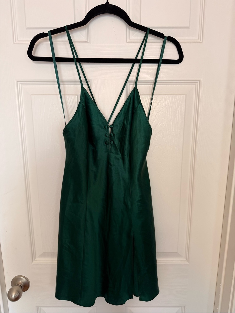 Victoria's Secret Emerald Green 100% Silk Slip Dress